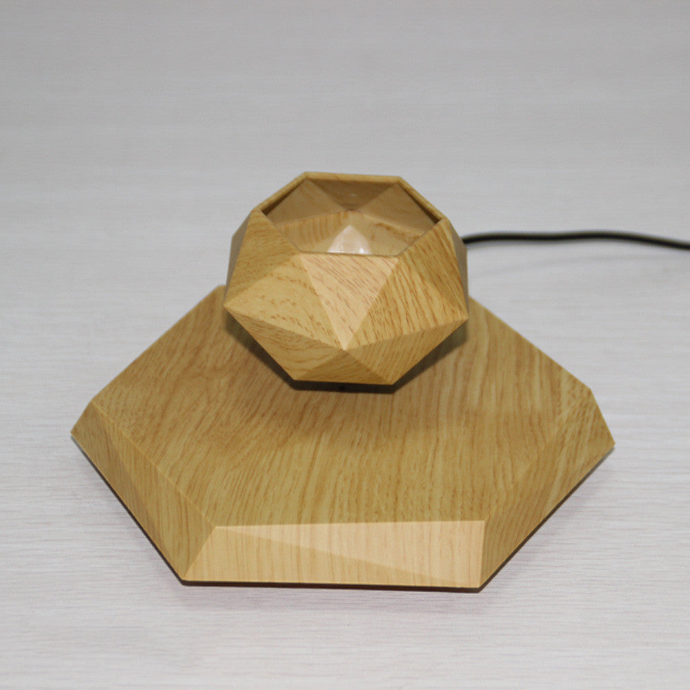 Magnetic Floating Hexagon Wood Grain Pot – Levitating Planter
