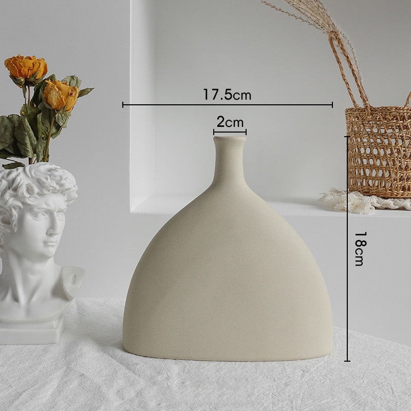 Nordic Matte Ceramic Table Vase – Minimalist Home Decor