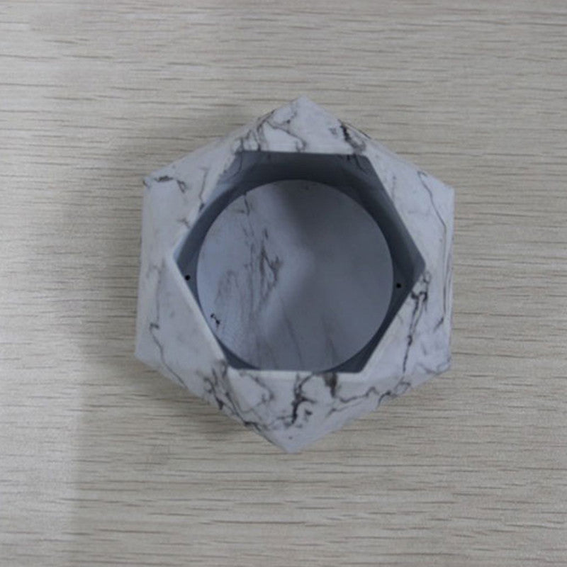 Magnetic Floating Hexagon Wood Grain Pot – Levitating Planter