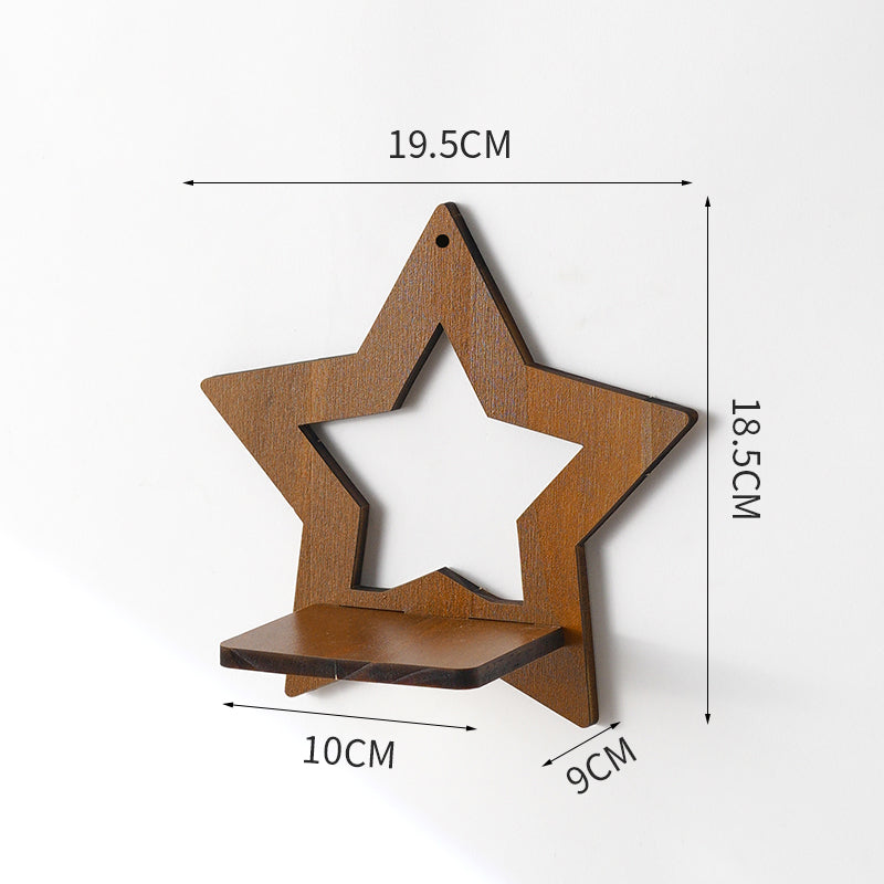 Retro Wooden Wall Shelf – Floral & Animal Decorative Design