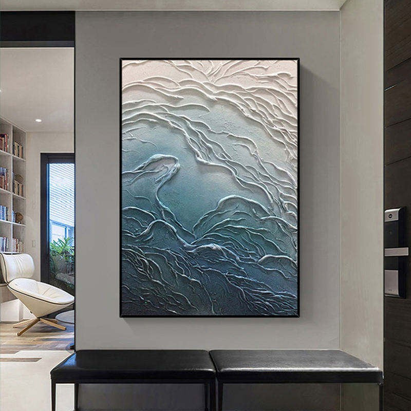 Hand-Painted Abstract Landscape Oil Painting on Canvas