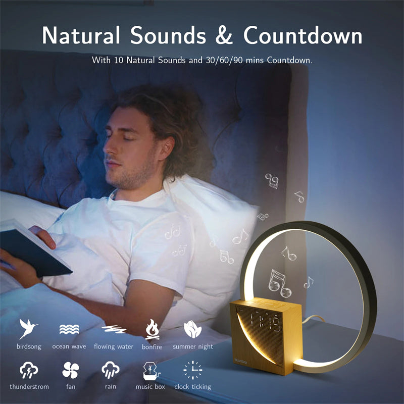 Multifunctional Desk Lamp with Alarm Clock & Natural Sounds